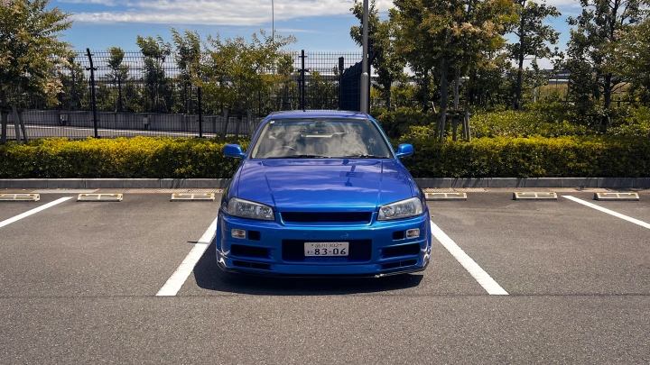 Nissan Skyline R34 HR34 Sedan Bayside Blue No. 3 Tokyo JDM Rental - photo 9