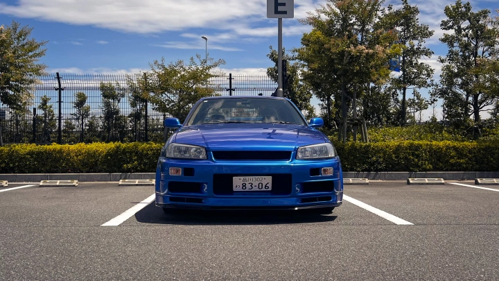 Nissan Skyline R34 HR34 Sedan Bayside Blue No. 3 Tokyo JDM Rental - photo 2