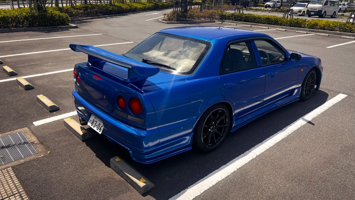 Nissan Skyline R34 HR34 Sedan Bayside Blue No. 3 Tokyo JDM Rental - photo 6